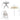 Outsunny Garden Patio Texteline Folding Chairs Plus Table and Parasol Furniture Bistro Set 6 Pieces - Coffee/Cream
